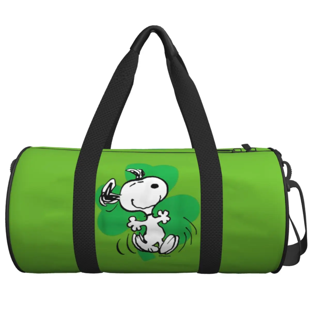 Male Female Travel Bag Peanuts St.Patricks Dancing Snoopy Shamrock Gym Bag Large Capacity Portable Handbag Training Sports Bag