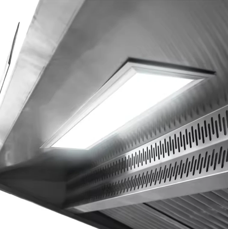 For Commercial Kitchen Stainless Steel Range Hood With Oil Fume Purifier Filter Restaurant Equipment For Exhaust Kitchen Machine