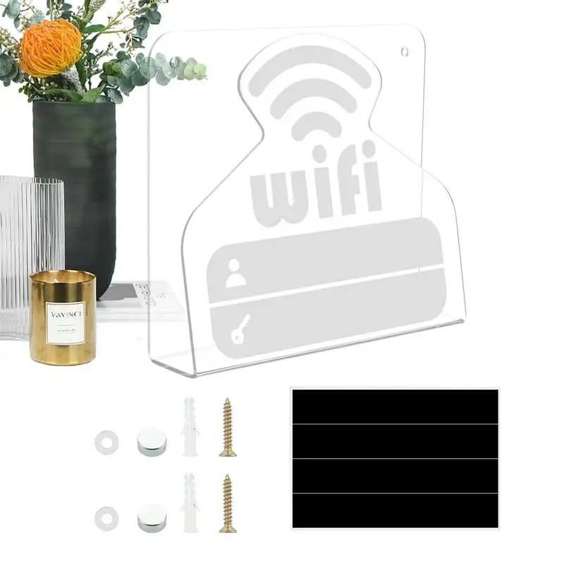 WiFi Şifre Burcu Akrilik WiFi Şifre Ekran Burcu Bağlantısız Masa Centerpiece Kara Tahta Dekor Duvar Dekorasyonu Ev Için
