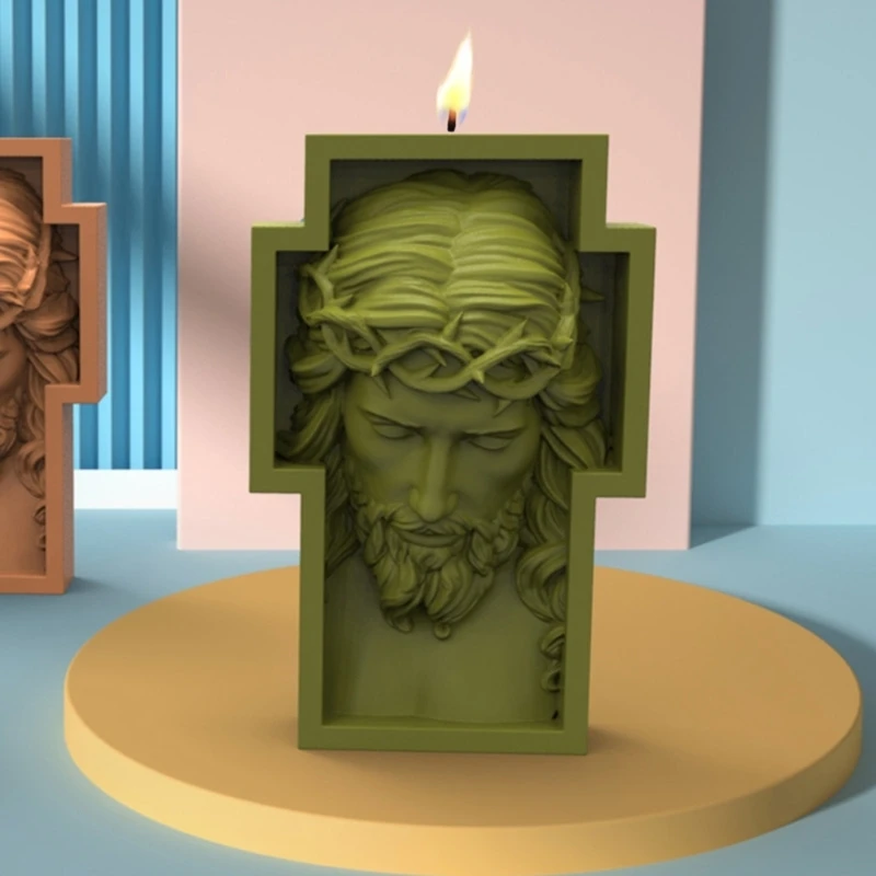 Man Head Statue Mold Resin Epoxy Crafts DIY Ornament Jewelry Candles Making Tool