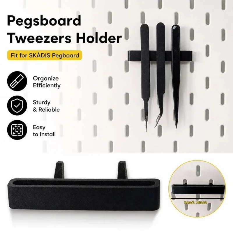 Skadis Pegboard Precision Forceps Holder Wall Mount Tweezer Bracket Craft Repair Tool Storage Organizer