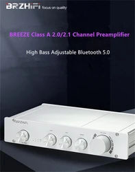 BREEZE Pure Class A 2.0/2.1 Channel High Bass Adjustable HiFi Preamplifier With Bluetooth 5.0 Available In black and Silver