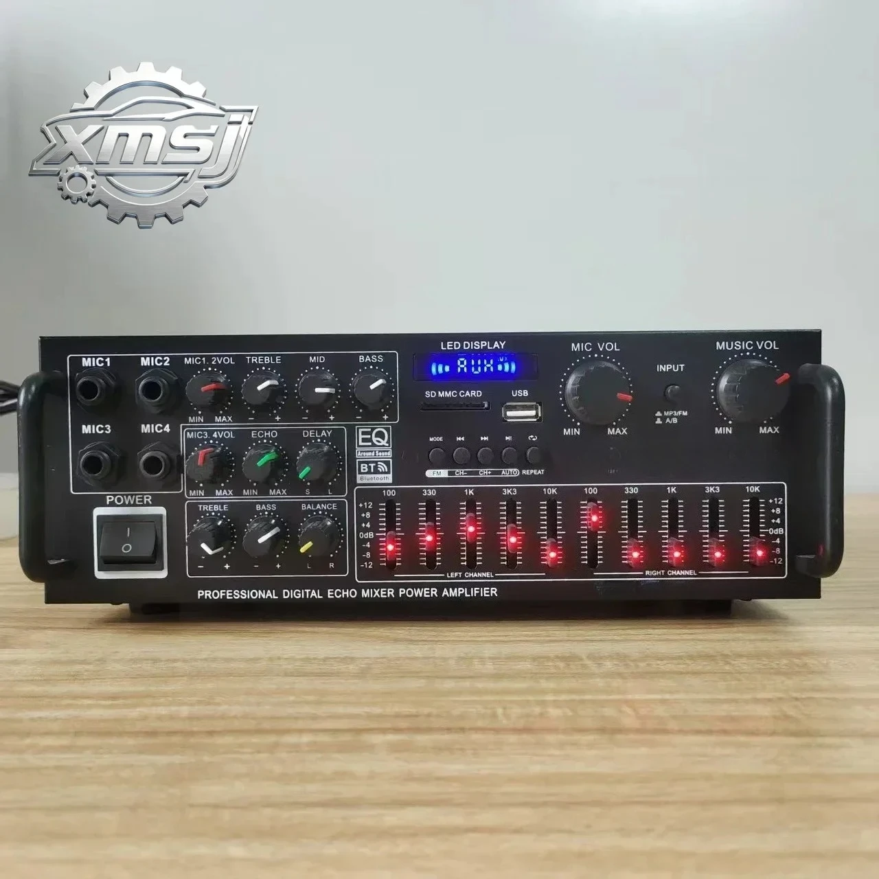 

Amplificador de Potencia Doméstico Duradero de Alta Potencia 12V/220V con Bluetooth y Ecualizador EQ, Amplificador de Potencia d