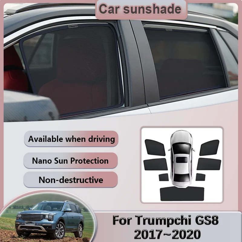 For Trumpchi GS8 2017~2020 2019 Car Sunshades Windshield Privacy Mesh Curtains Heat Insulation Sunscreen Visors Auto Accessories