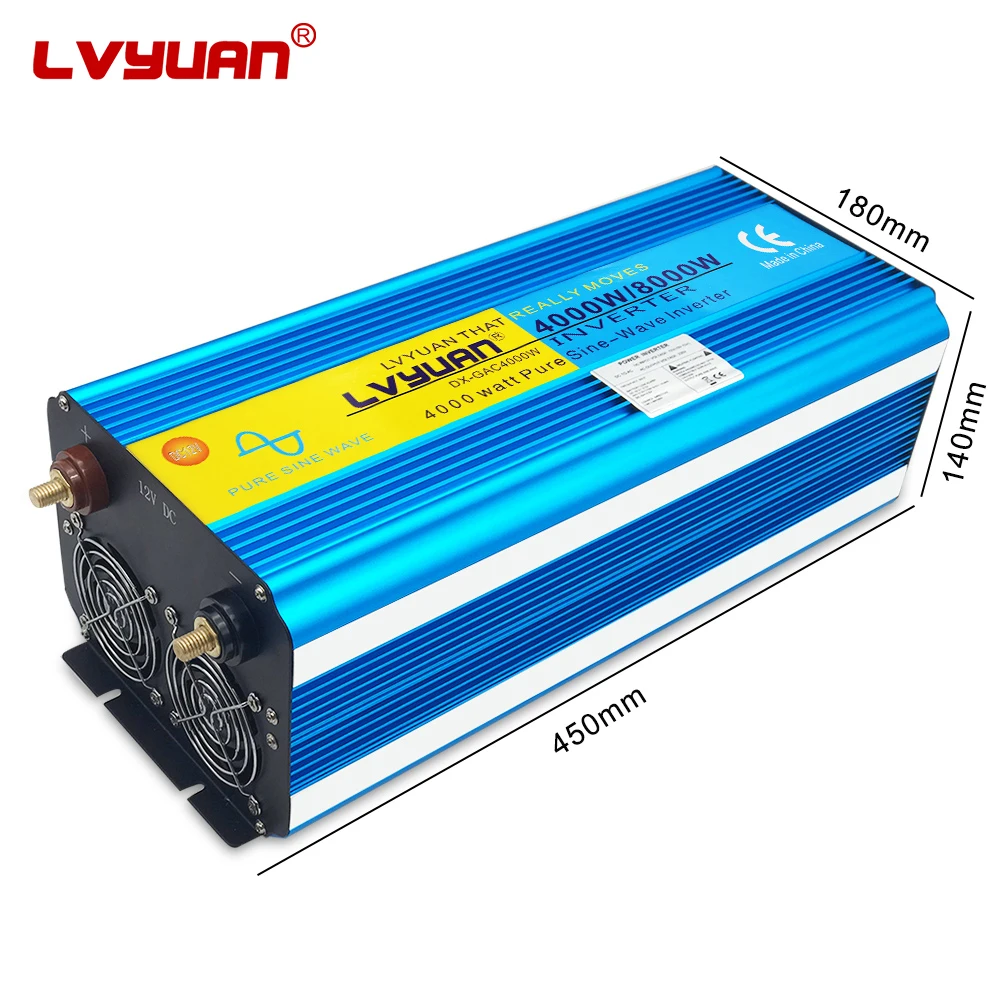 Lvyuan Home Used 4000W 8000W Solar Power Inverter DC 12V 24V to AC 120V  230V Pure Sine Wave Inverter
