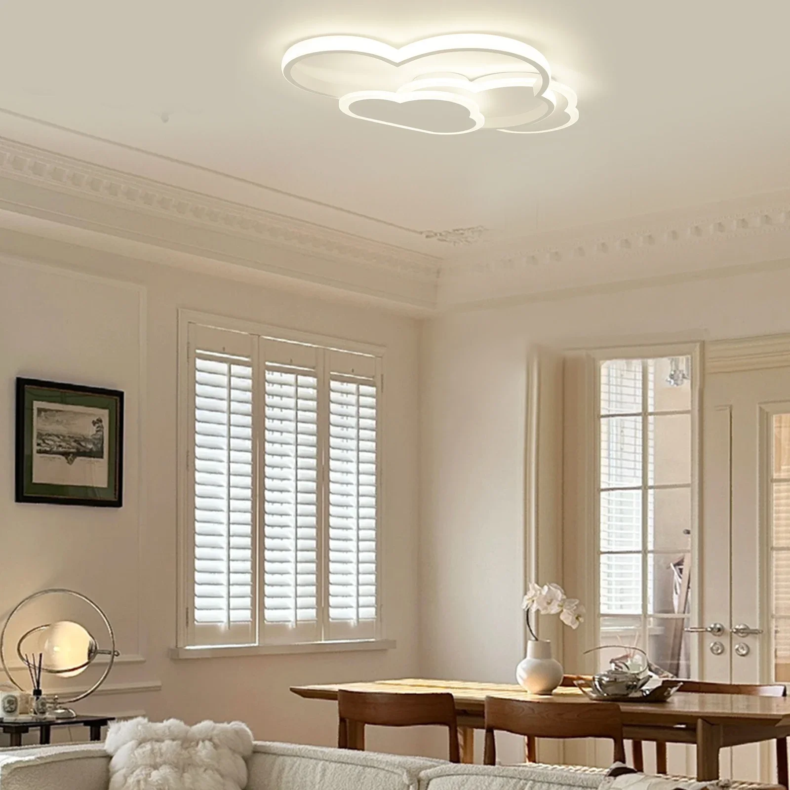 TechHPNordic Cloud Shape LED Ceiling Light Fixture Modern 3-Color Lighting Acrylic Ceiling Lamp