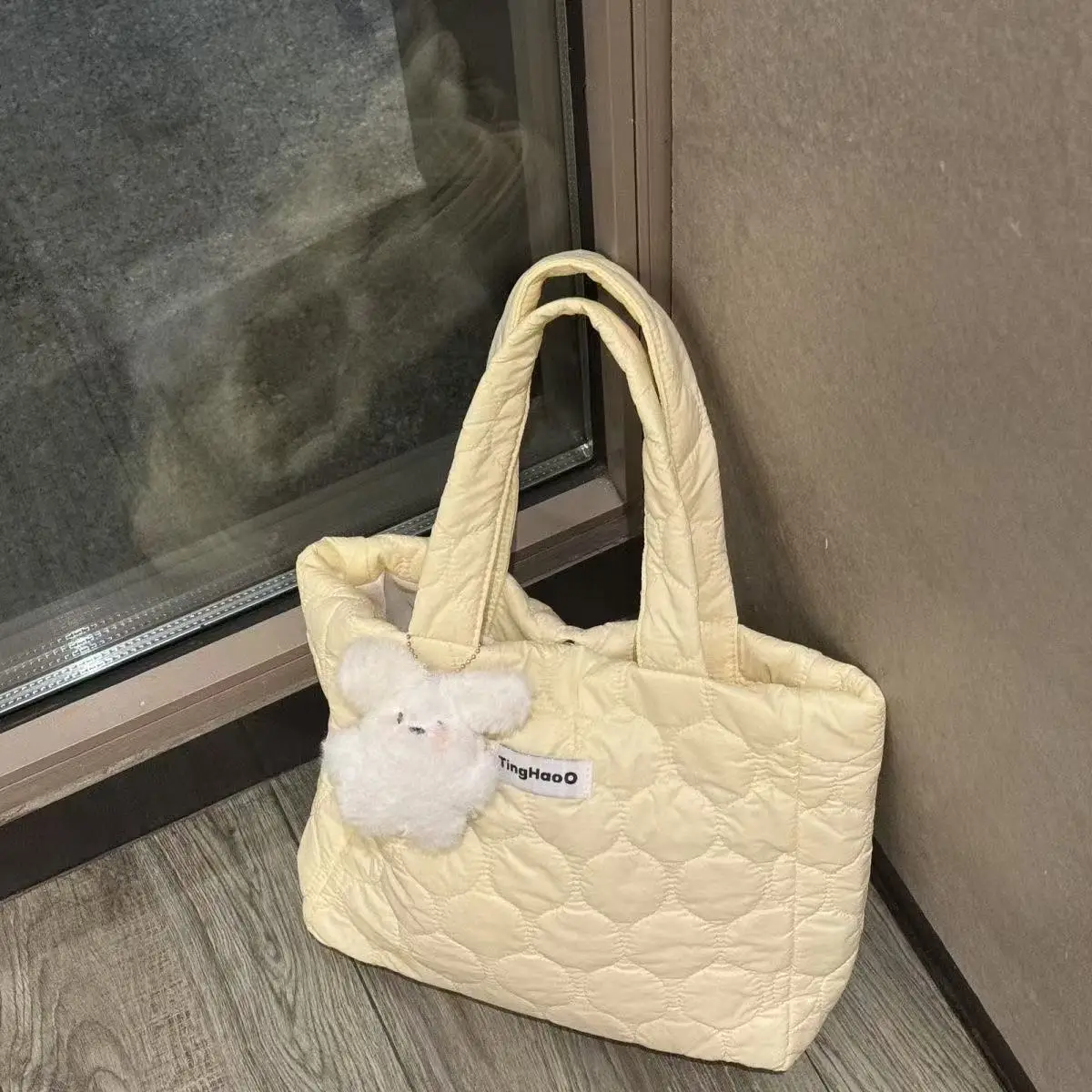 

Cute Embroidered Backpack, Work Commuter Tote Bag, Stylish Embroidered Thread Solid Color Tutorial Bag, Large Capacity Nylon Hig