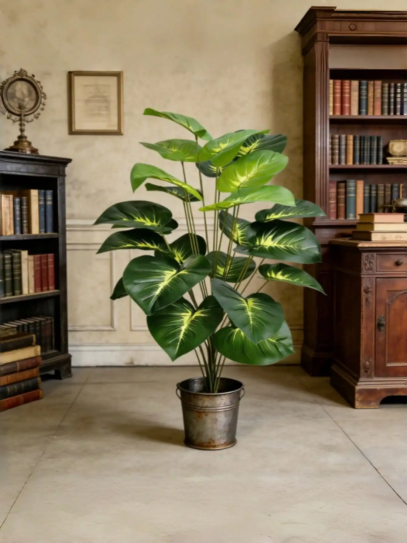 Árbol de dinero artificial grande, planta en maceta, 18/36 hojas, decoración tropical verde para interiores y exteriores, fondo para bodas y jardines.