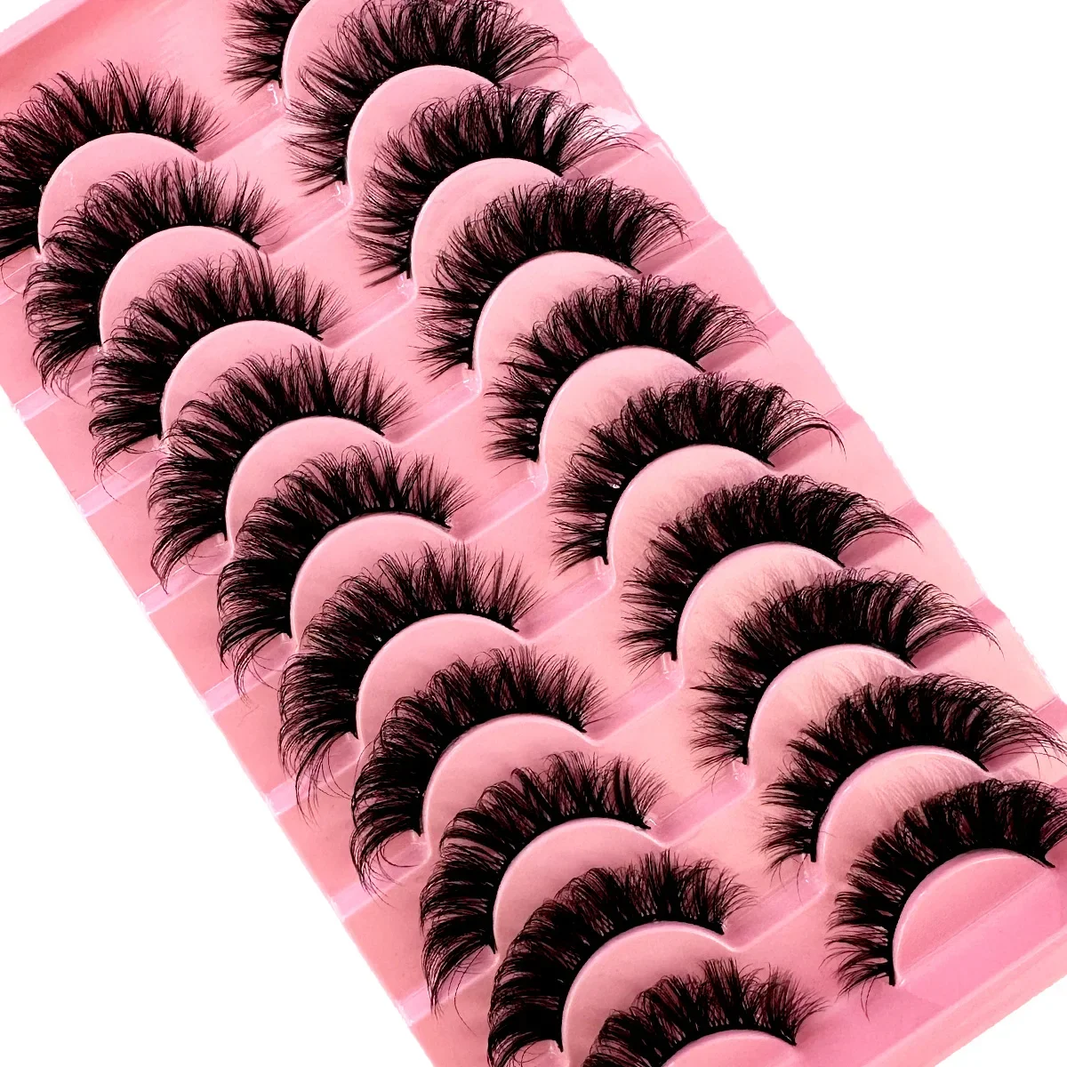 新しい 10 ペアふわふわつけまつげ自然にソフト & 厚い 9D フェイクミンクまつげアイメイクを強化