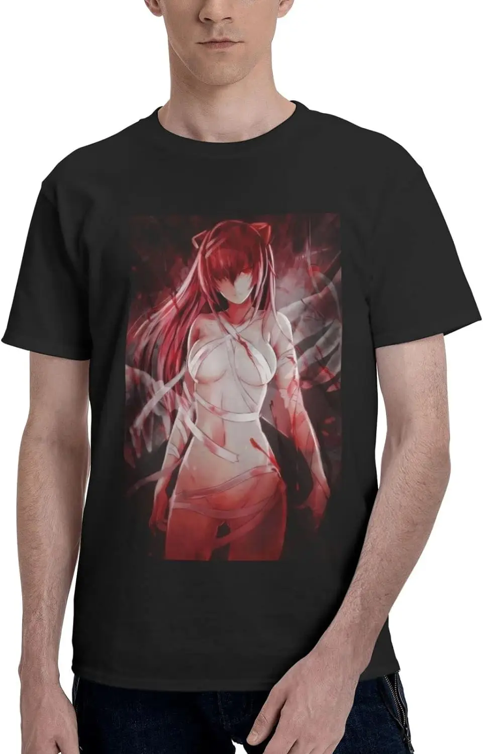 Anime Elfen Lied Lucy Boys T-Shirt Summer Casual Round Neck Short Sleeve Shirts