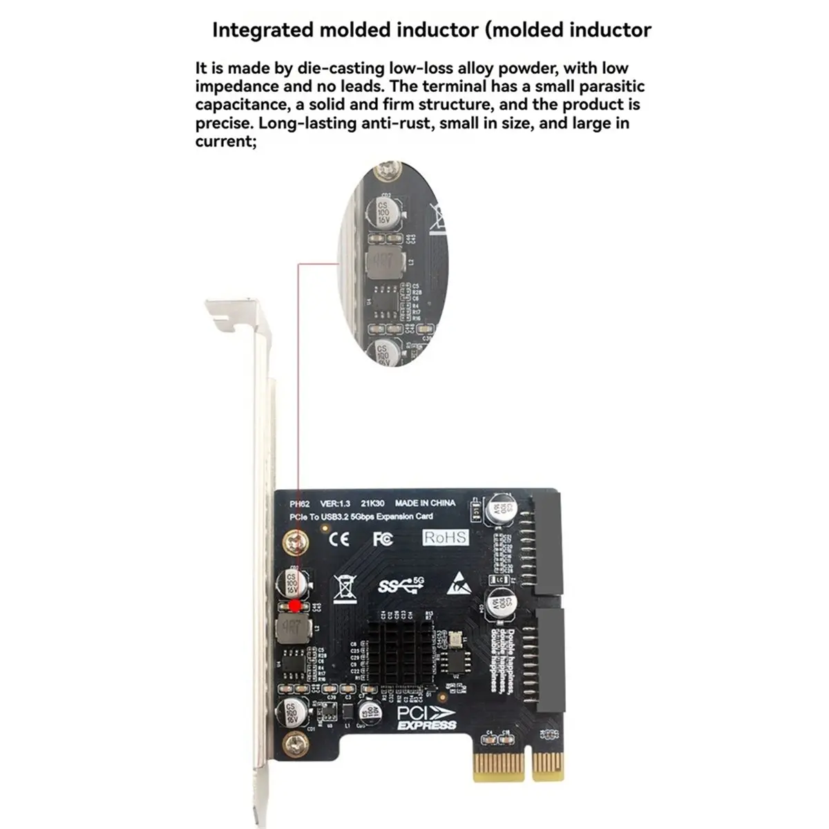 

Стабильная карта расширения PCI-E к USB 3.0 Карта PCI Express 5 Гбит/с 19/20-контактный разъем для адаптера крепления на передней панели типа C