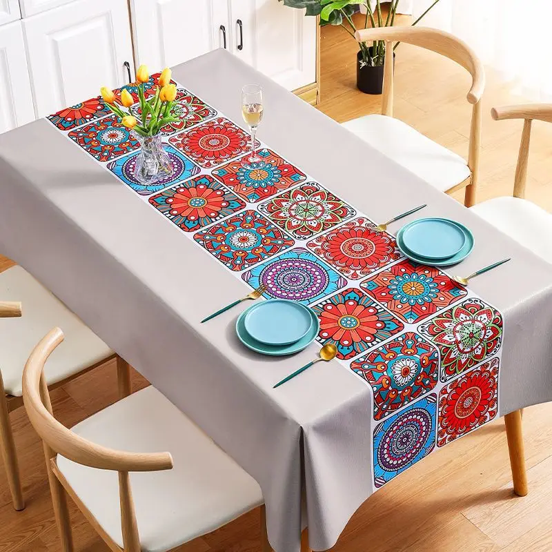 Nordic Tablecloth Fabric Waterproof, Anti-scald and Oil-proof Wash-free Rectangular Pvc Coffee Table Table and Desk Cloth Mat