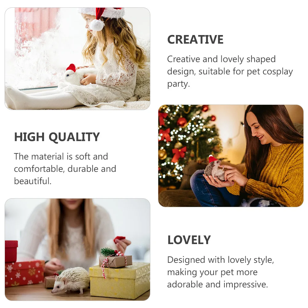 

5Pcs Pet Hat Ornaments Decorative Christmas Headwear for Mice Turtles Cosplay Party Supplies Christmas Pet Hat