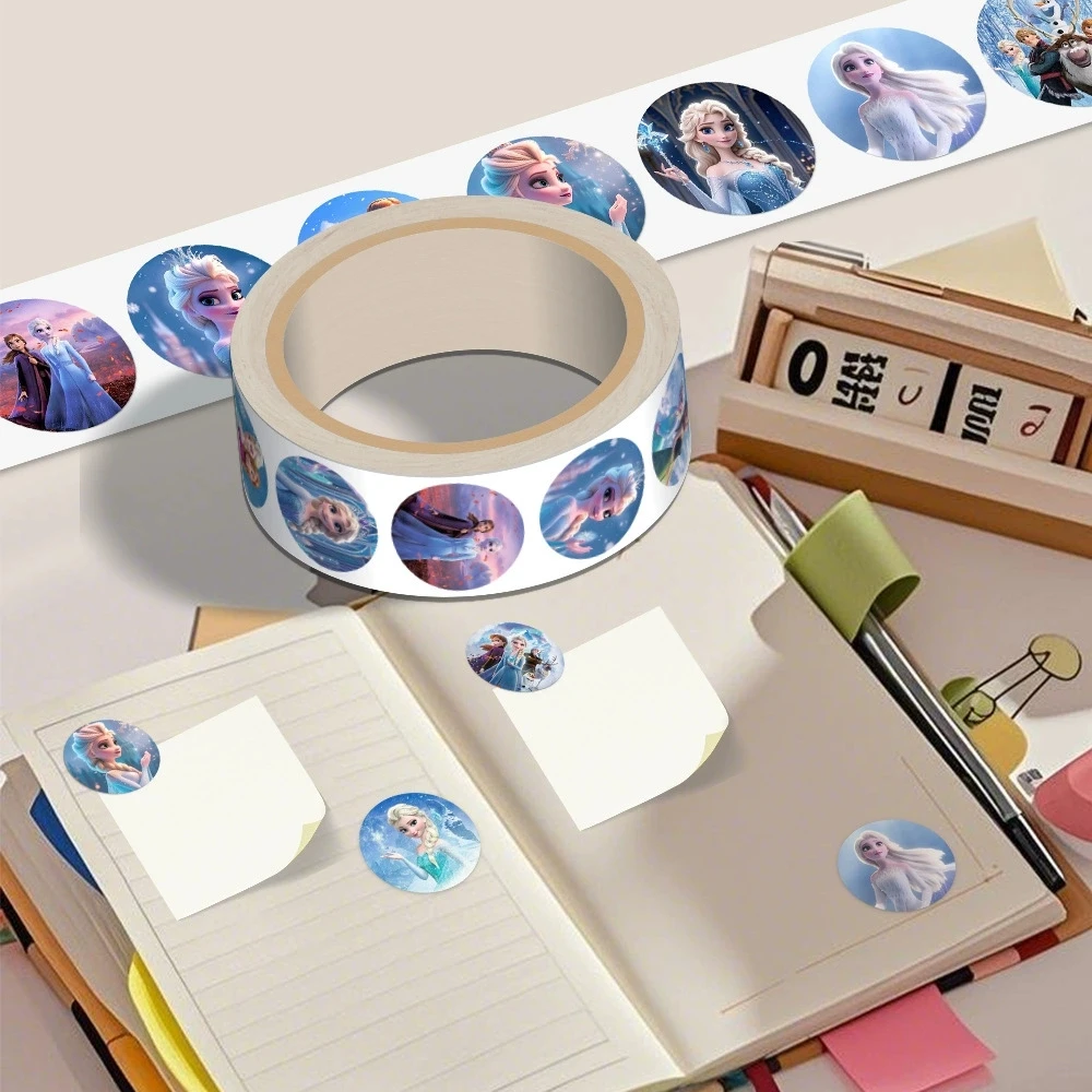 500 قطعة ملصقات المجمدة أنيمي إلسا الأميرة ختم التسمية الديكور الكرتون الأطفال حفلة الحلوى ملصق لفة هدية ملصق #6