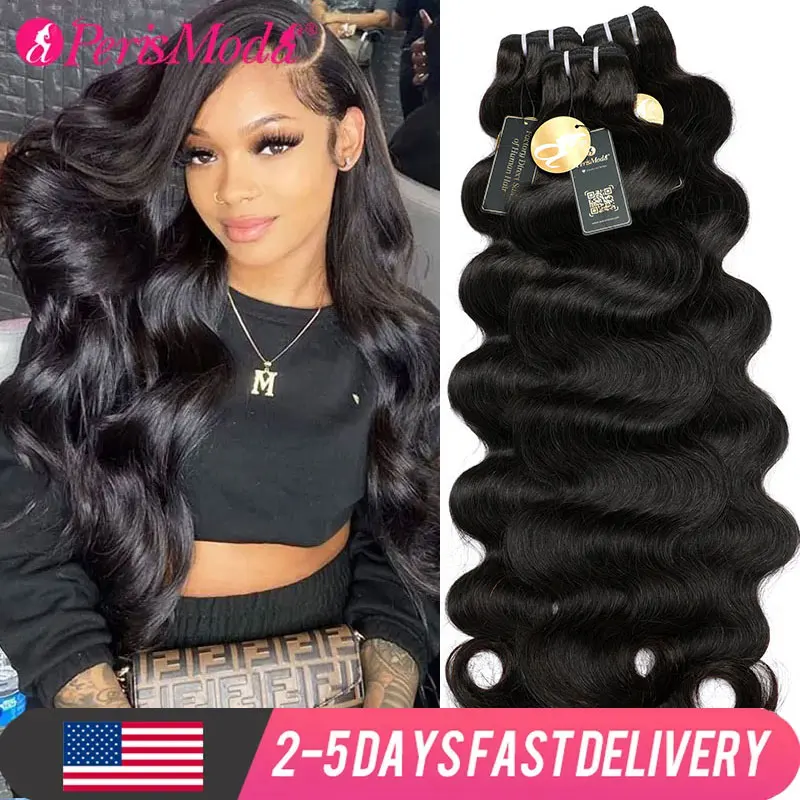 15A PerisModa Body Wave Bundles Human Hair Remy Brazilian Weaving 1/3/4 Pcs Weave Hair 30 Inch Natural Human Hair Extensions