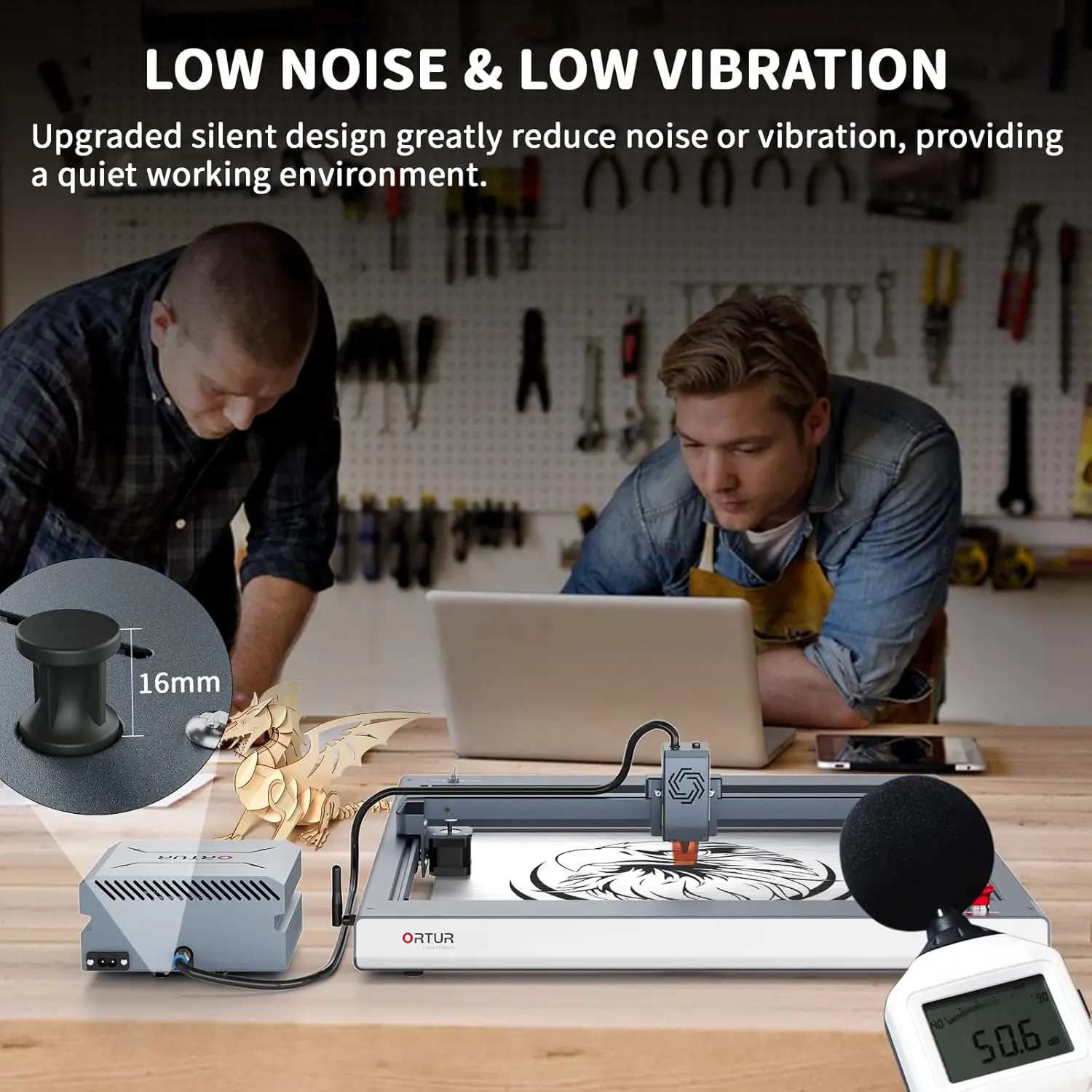 Ortur OAP1.0 50L Air Pump for Laser Engraver Desktop CNC Laser Engraving Machine Accessories Air Assist Compressor for Cleaner C