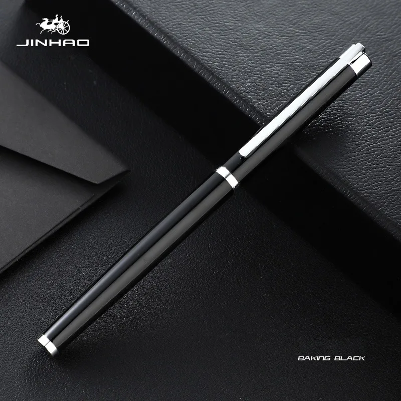 JINHAO 126 Platinum Fountain Pen All Steel Fine Nib Financial Office Student School Office Supplies Ink Pens Stationery PK 9019