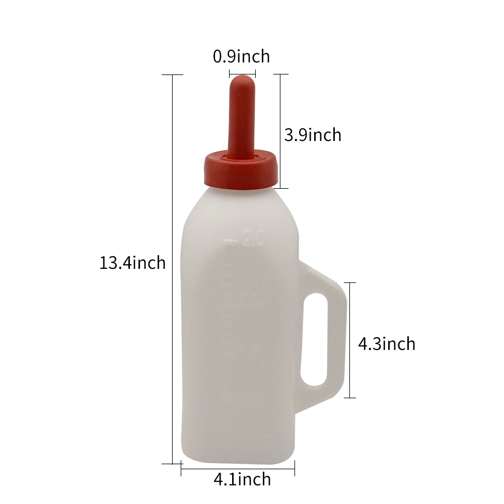 2L White Milk Bottle for Calf Plastic Calf Lamb Rubber Nipple Milk Bottle Feeding Calves Sheep Cattle And Sheep Feeders