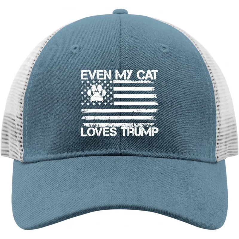 

Even my cat loves Trump, runs for Republican Party, supports 90s washed denim, adjustable hat for both men and women