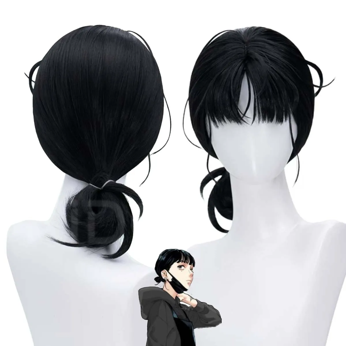 Disfraz de Halloween para mujer, anime, el chico a la que se le interesaba no era un chico, cosplay de Koga Mitsuki, peluca negra