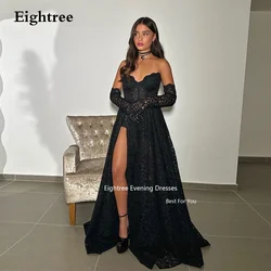 Eightree Sexy Black Evening Dresses Lace Appliques Slit Sweetheart Long Prom Dresses Dress Party Evening Elegant Luxury Celebrit