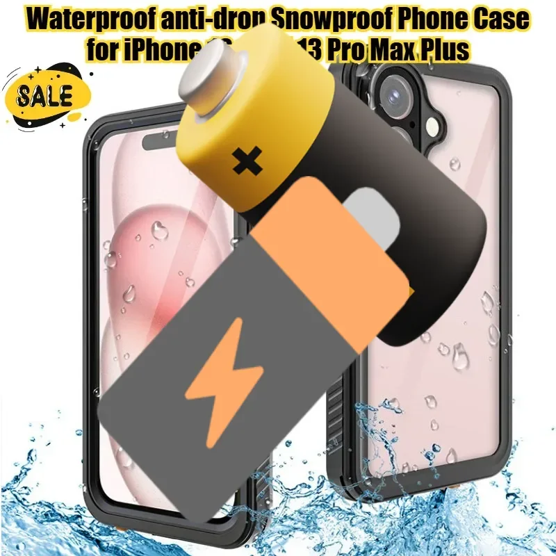 Waterproof Phone Case for IPhone 16 15 14 13 Pro Max Plus Military Grade Protection Defender Cover Anti-drop Snowproof