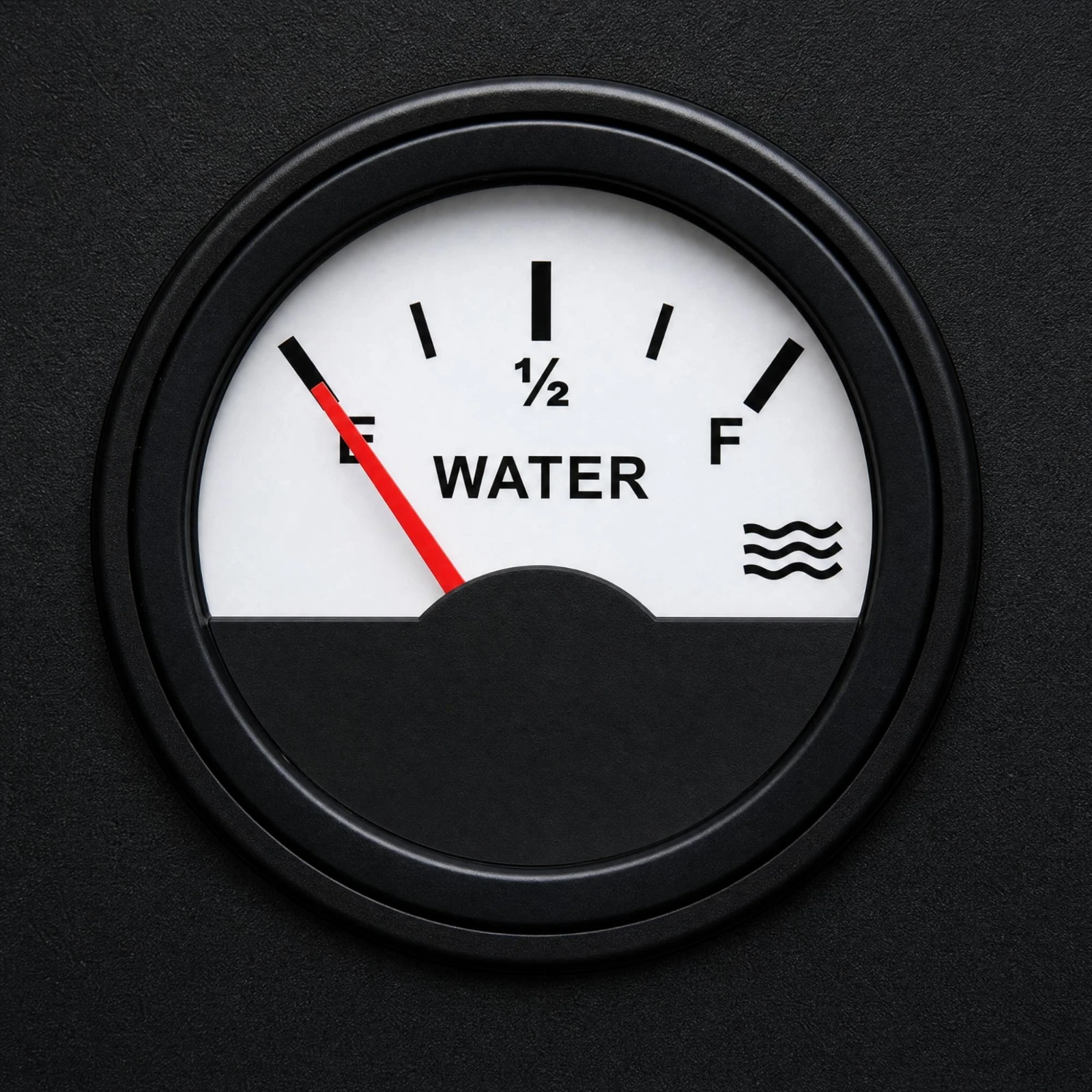 Analog Water Level Gauge Clear Reading Circular Water Level Gauge Measuring Tool Compact Slim for Marine Dashboard