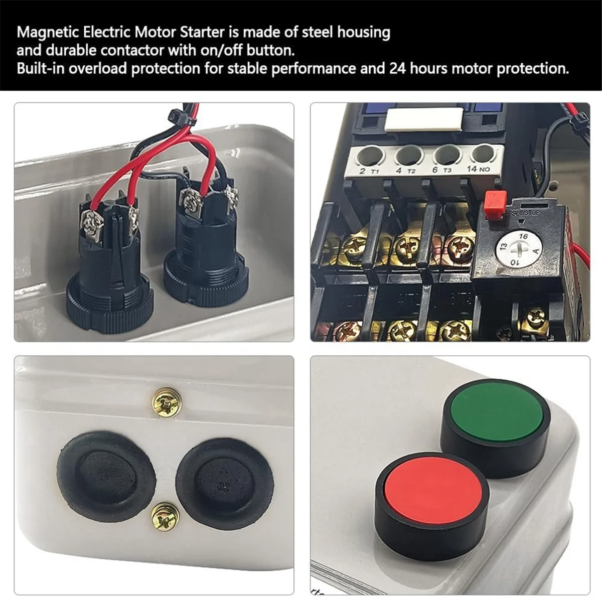 

BAAX Magnetic Electric Motor , 220V 4KW 5.5HP 3 Phase or Single Phase Magnetic Switch Motor .