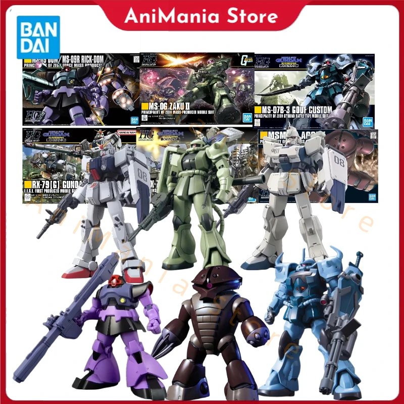 

Bandai Gundam Model Kit HGUC RX-79G Ground Ez8 Gouf Custom Zaku 2 Rick Dom Acguy Action Figure Gunpla Building Kit Anime Figures