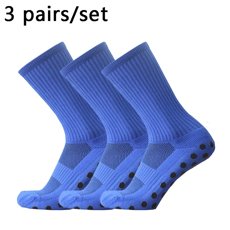 3pairs New Hexagonal Silicone Non-slip Grip Football Socks Breathable Men Women Sports Soccer Socks