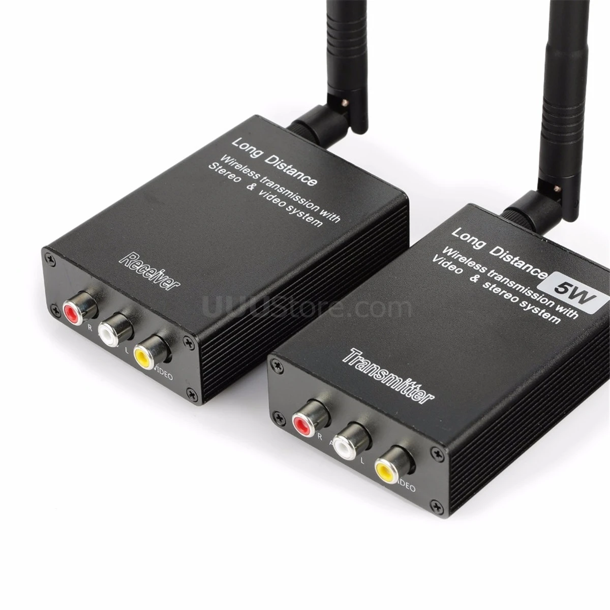 2.4GHz 5W 5000mw Wireless AV Sender TV Audio Video Transmitter Receiver for CCTV Camera VCR Recorder Elevator Monitoring