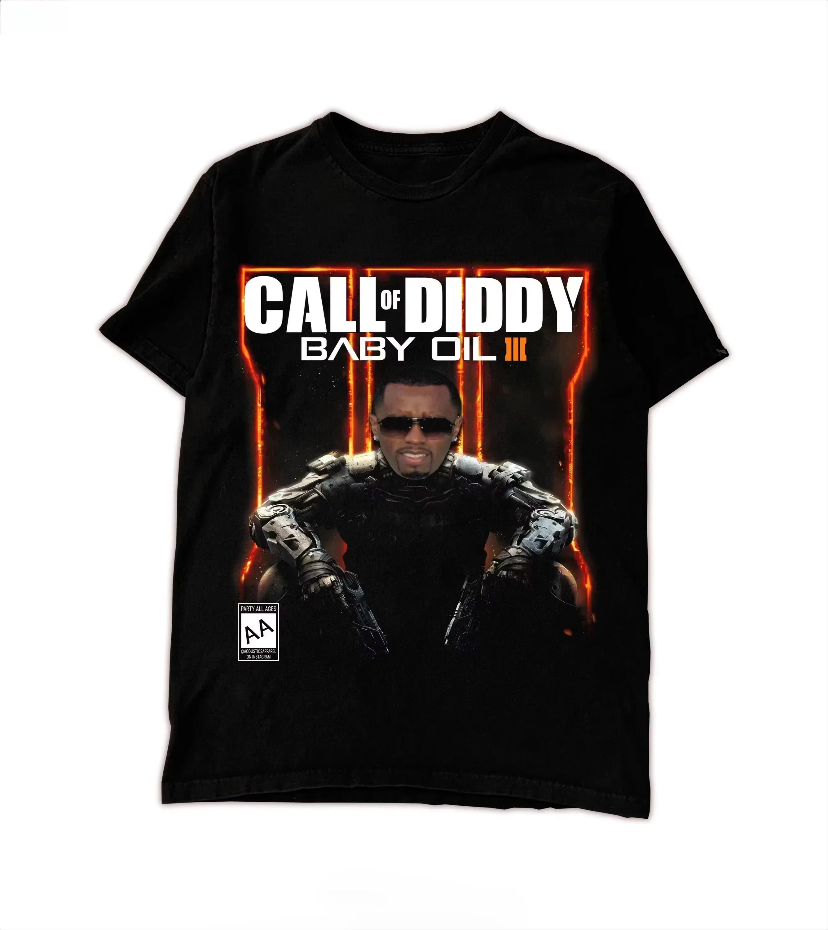 Camiseta Engraçada Call of Diddy Baby Oil Para Homens E Mulheres, Casual, De Algodão, Streetwear, Manga Curta