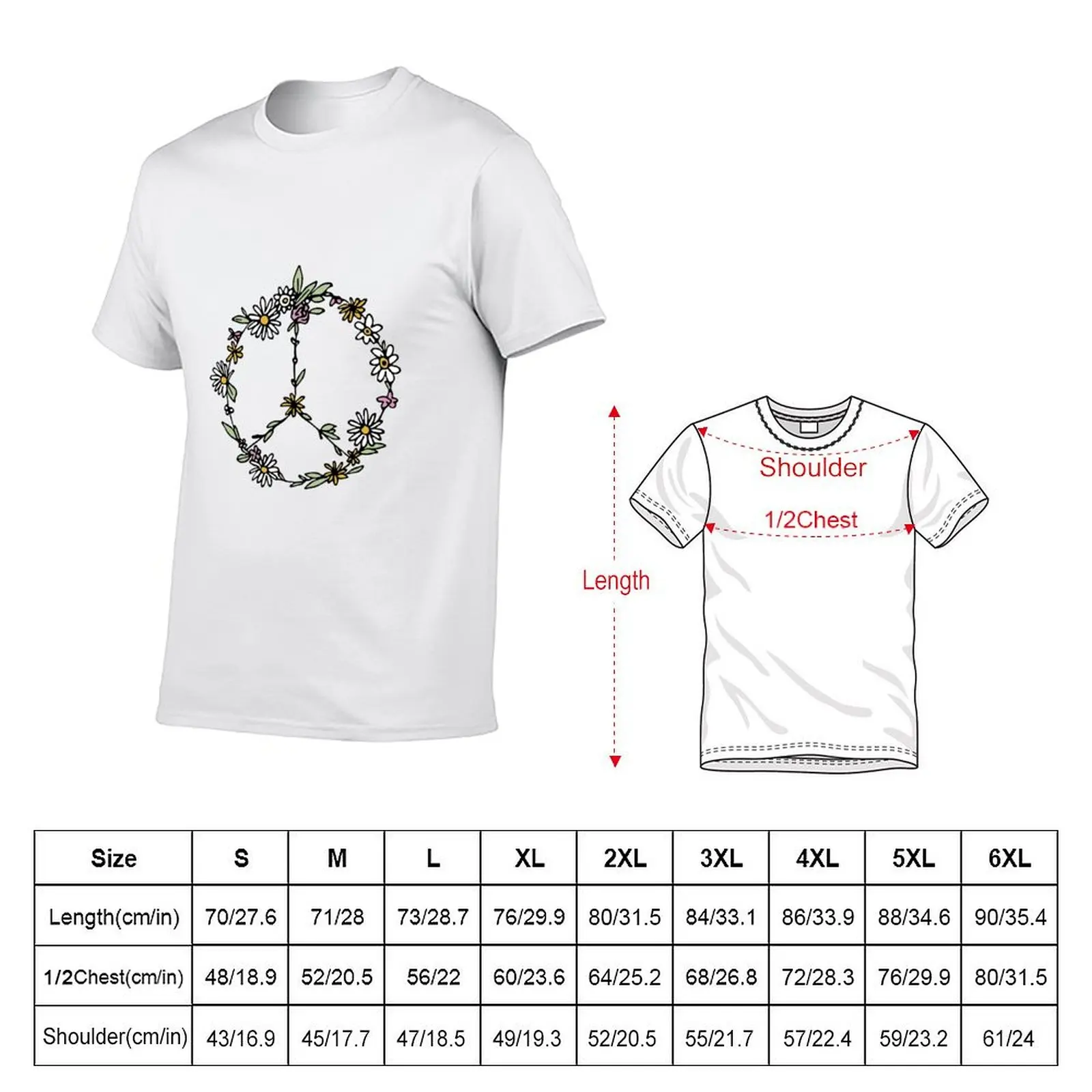 Watercolor Peace Sign Tapestry T-Shirt Holiday Party Tee Shirt