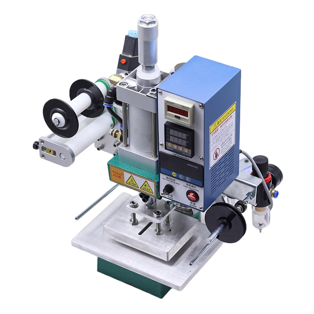 Desktop Pneumatic Hot Foil Stamping Machine Business Card Leather Bronzing Embossing Equipment For PVC Card Paper Wood Press