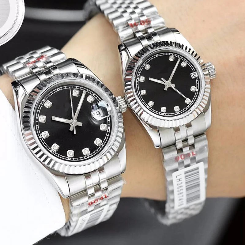 2025 новые роскошные модные часы для пар, механические часы, циферблат 28 мм/36 мм, браслет из нержавеющей стали, созданный вдохновении