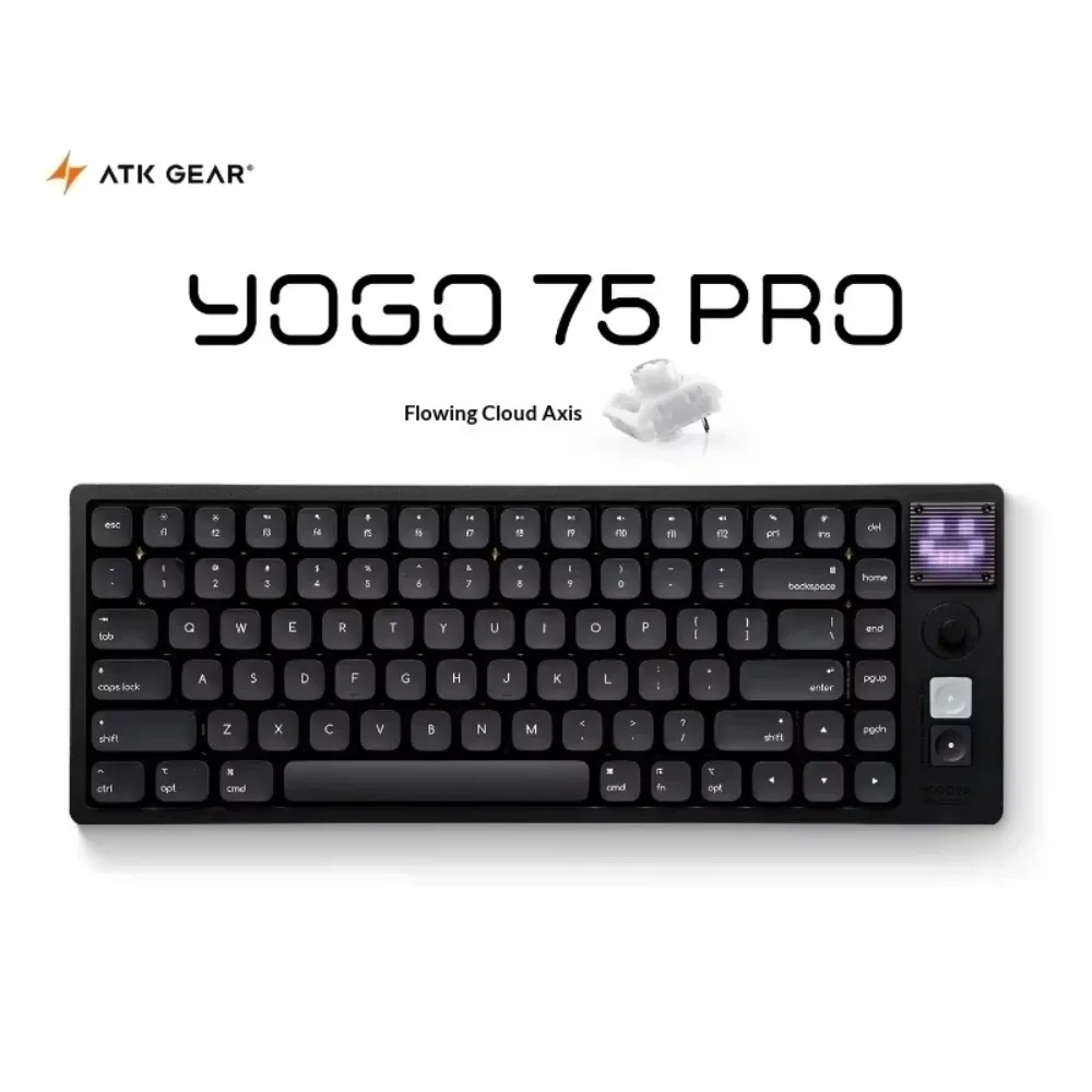 ATK Yogo 75 Pro Tri-Mode Wireless Keyboard Low-Profile 75% Aluminum Alloy RGB Gasket Portable Long Battery Life Office Keyboard