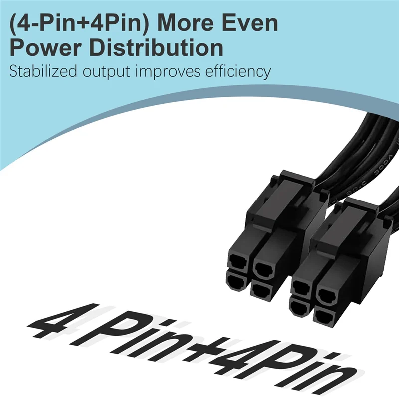 

2Pcs CPU 8 Pin Extension Cable Motherboard ATX CPU 8 Pin Female To 8(4+4) Pin Male Extension Cable For Power Supply PSU