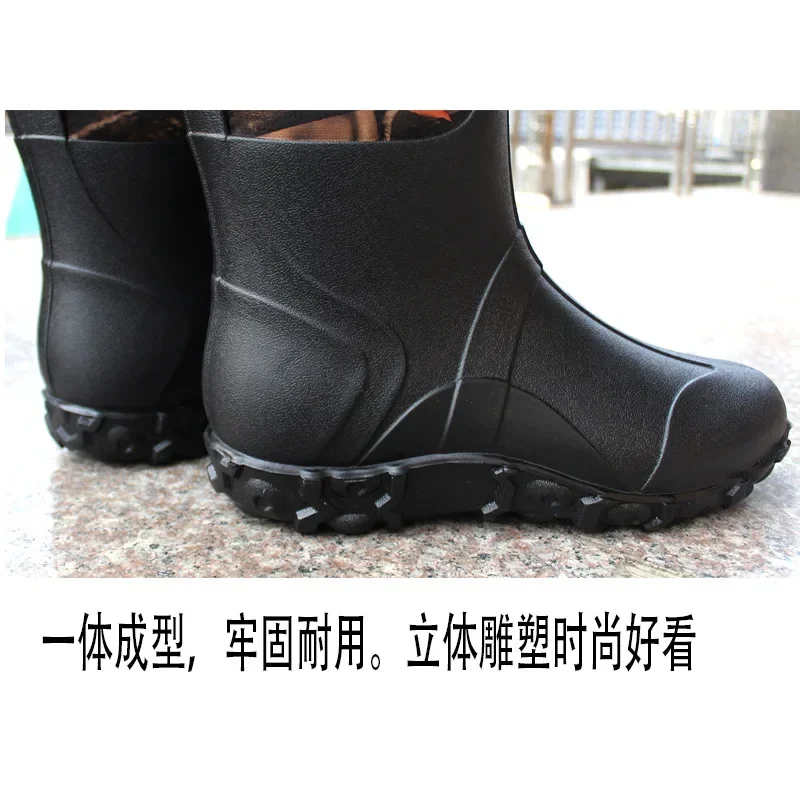 Men’s Outdoor Deep Forest Boots Snow Boots Fashion Water Boots Rain Boots Fishing Car Wash Shoes