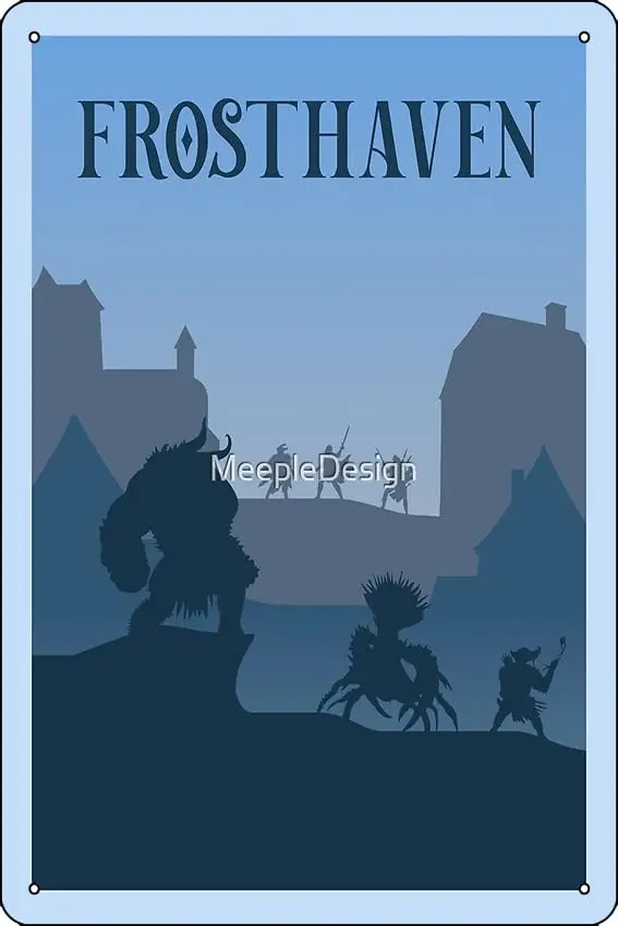 Frost haven-brettspiele-minimalist ische reise plakat art-brettspiel kunst plakat lustiges metall zinns child spielzimmer mann höhlen wand