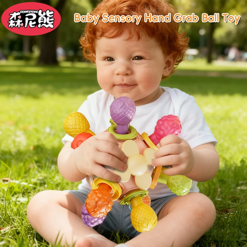 SENNIXIONG Balle sensorielle de préhension Manhattan pour bébé, jouet de dentition à mâcher pour nourrissons, jouet d'éveil et de soulagement de la dentition pour tout-petits