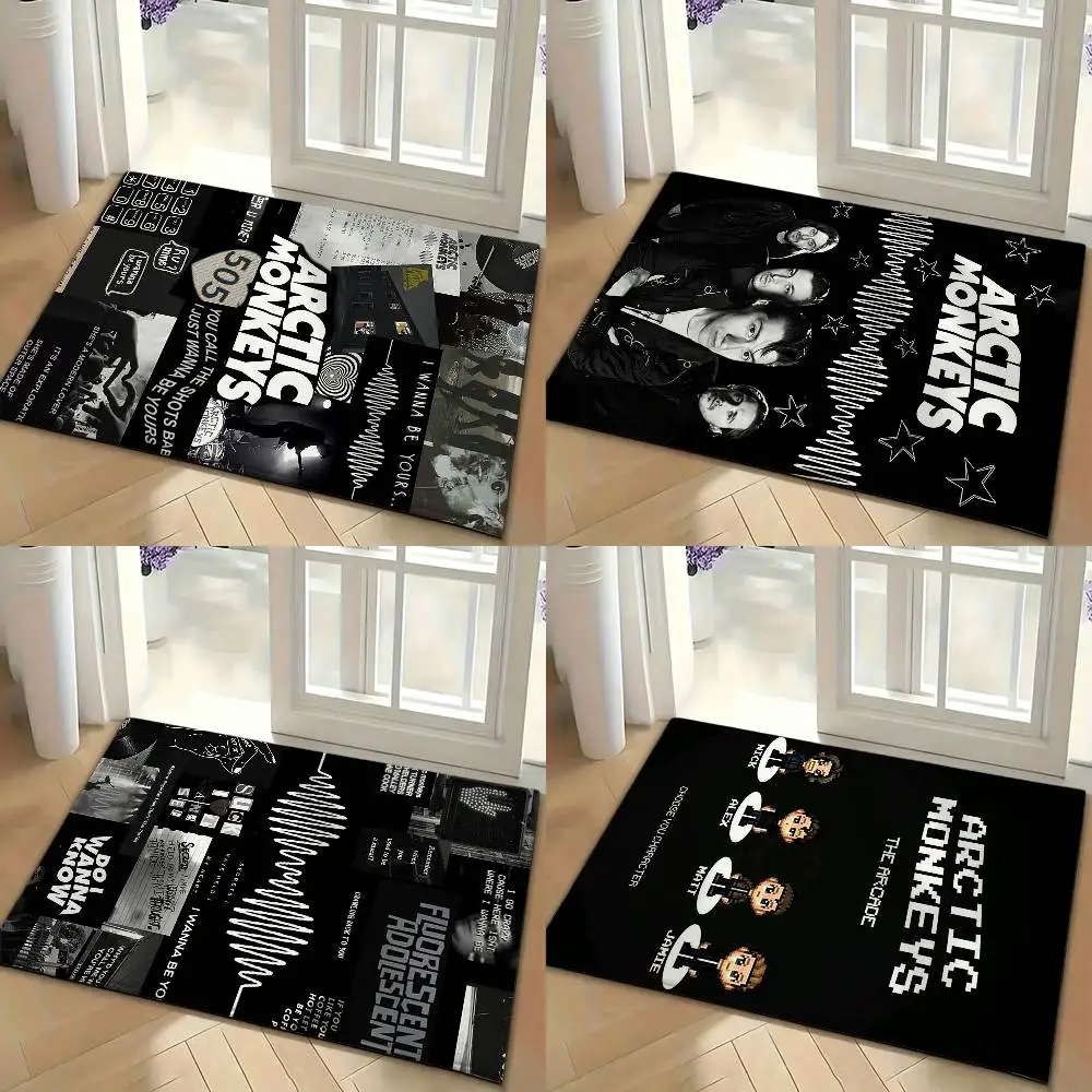 A-Arctic M-Monkeys Band Floor Mat Soft Non Slip for Entry Door Bathroom Indoor Home Decorative Carpet