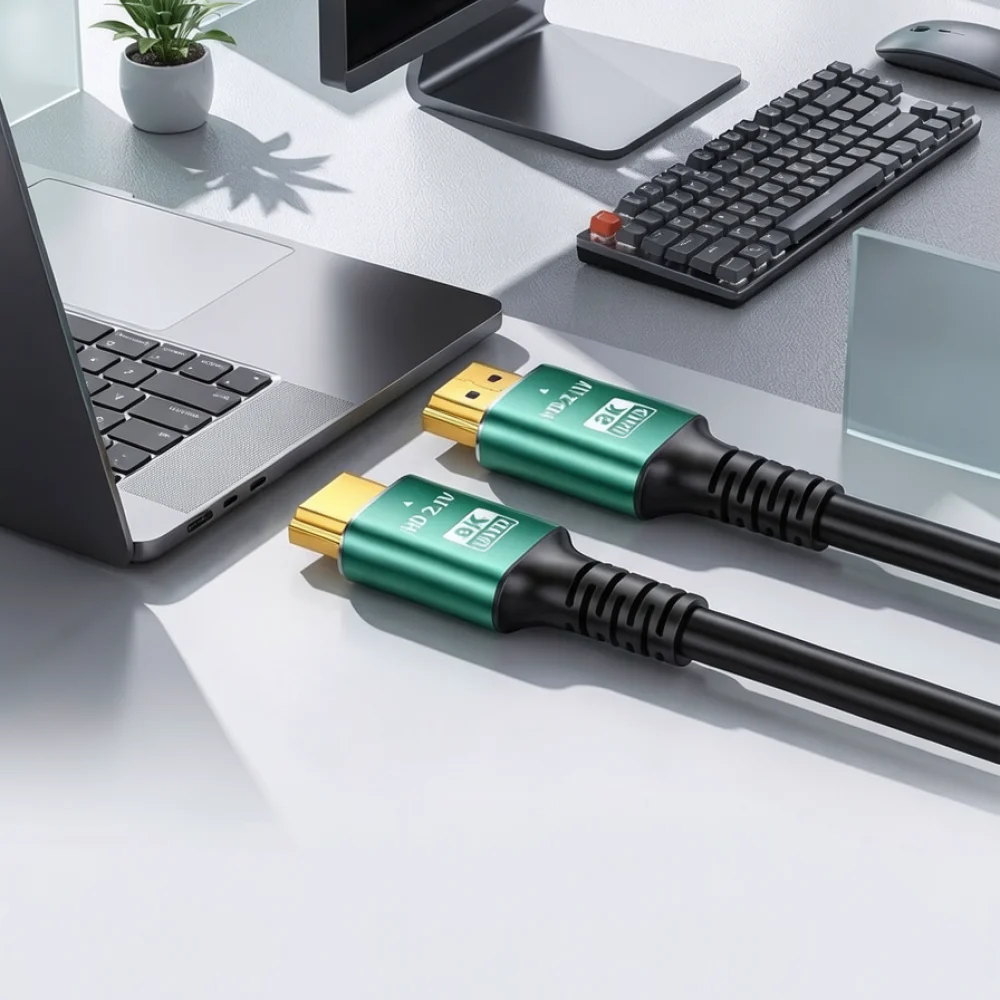 8K HDMI Cable 2.1 Male To Male Cord 48Gbps High Speed Lead For Gaming Monitor Laptop Projector Reliable Signal Transmission