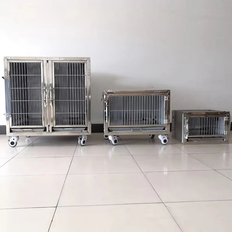 a forMovable Pet Cage 304 Stainless Steel Vet Cage Multilayer Combination Veterinary Cages for Dog Cat Veterinary Equipment