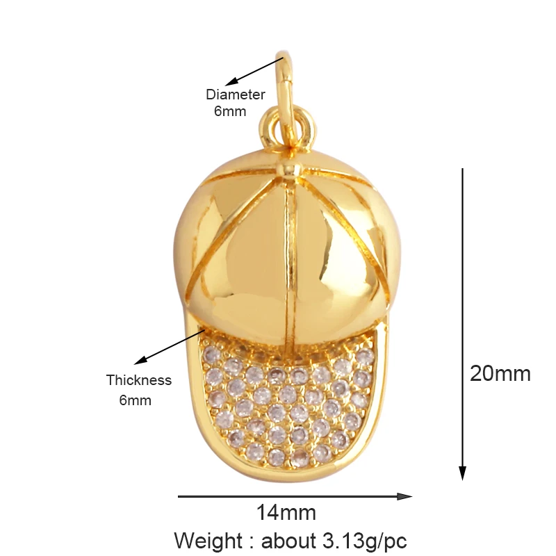 Kowbojskie buty sportowe Baseball hantle joga męska cyrkonia betonowa tkanina wisiorek z amuletem, naszyjnik z 18-karatowego złota Craft Jewelry Supply L99 — zdjęcie 5