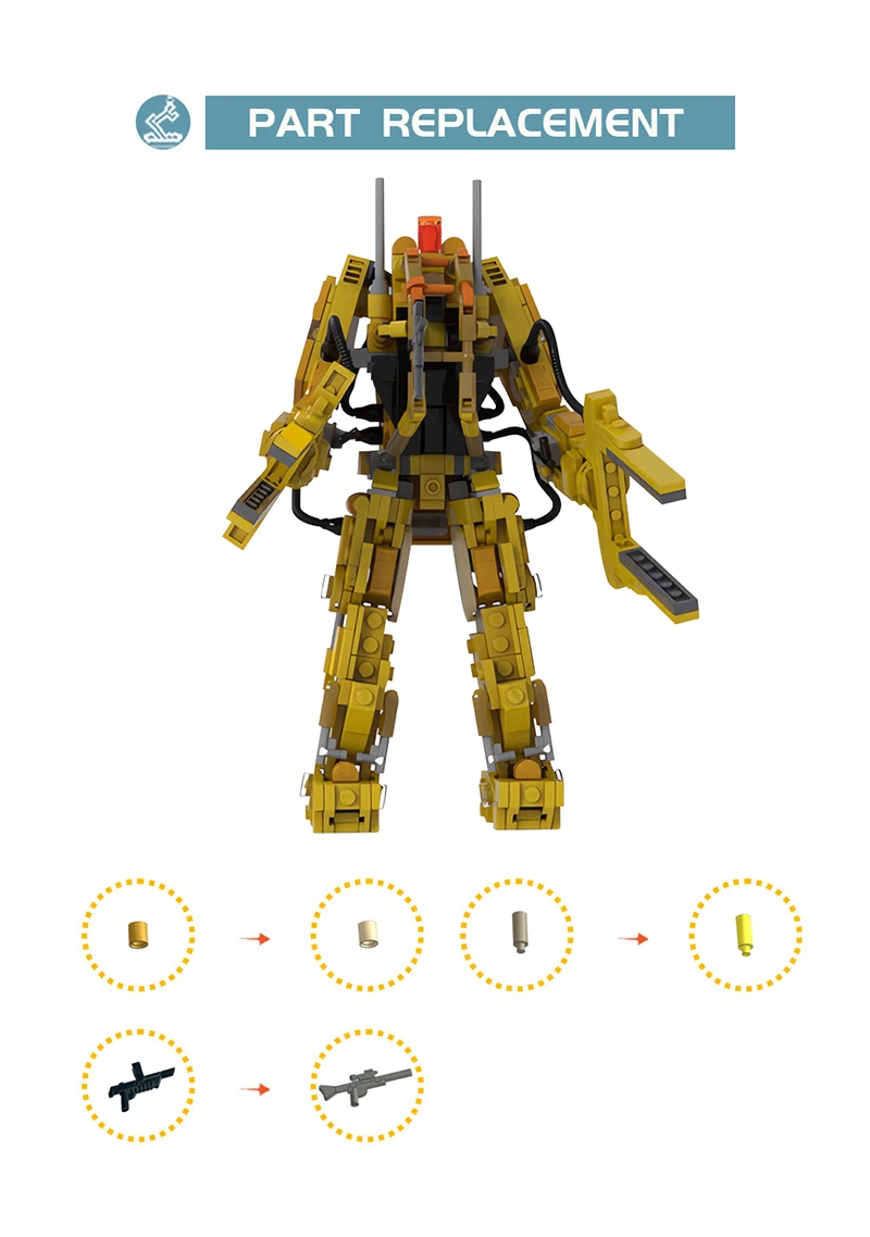 BuildMoc Mini Size P-5000 Powered Work Loader Building Blocks Set For Aliens Robot Mecha Toys Children Kid Birthday Xmas Gifts