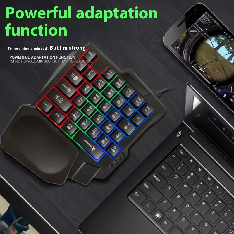 Unsharkable One-handed keyboard mechanical feel Chicken Throne keyboard and mouse set mobile game Peace Elite peripherals