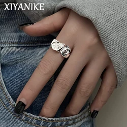 XIYANIKE Summer Irregular Lava Cuff Finger Rings For Women Girl Hip Hop Fashion New Jewelry Friend Gift Party anillos mujer