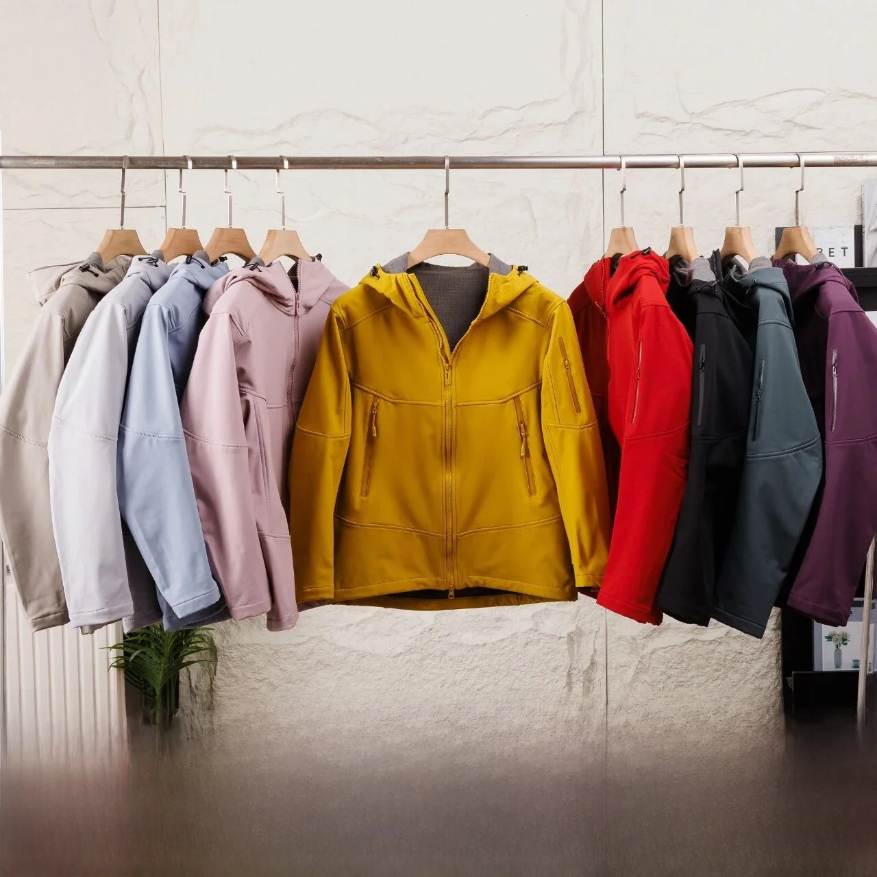 

Dopne Color GM Series 3D Tailoring Cosite Fce Men's Women's Couples Soft ell Jaet Outdoor Sle Long Sve Zipp...