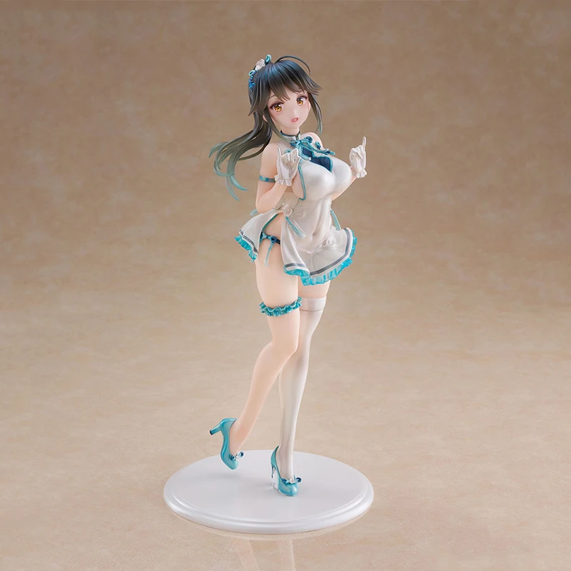 Original WAVE Dream Tech fille avec queue de cheval Cheongsam PVC 29CM figurine d'anime modèle à collectionner poupées Statuette ornement cadeaux