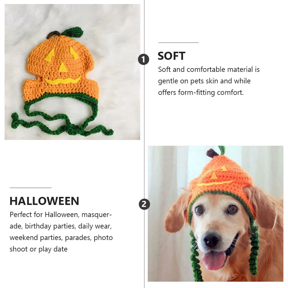 

Pumpkin Hat for Dog Cat Halloween Party Costume Pet Puppy Cosplay Hats Soft Material Perfect Fit Photo Shoot